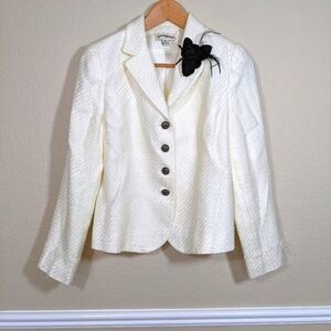 Eggshell & Black Blazer By Amanda Smith